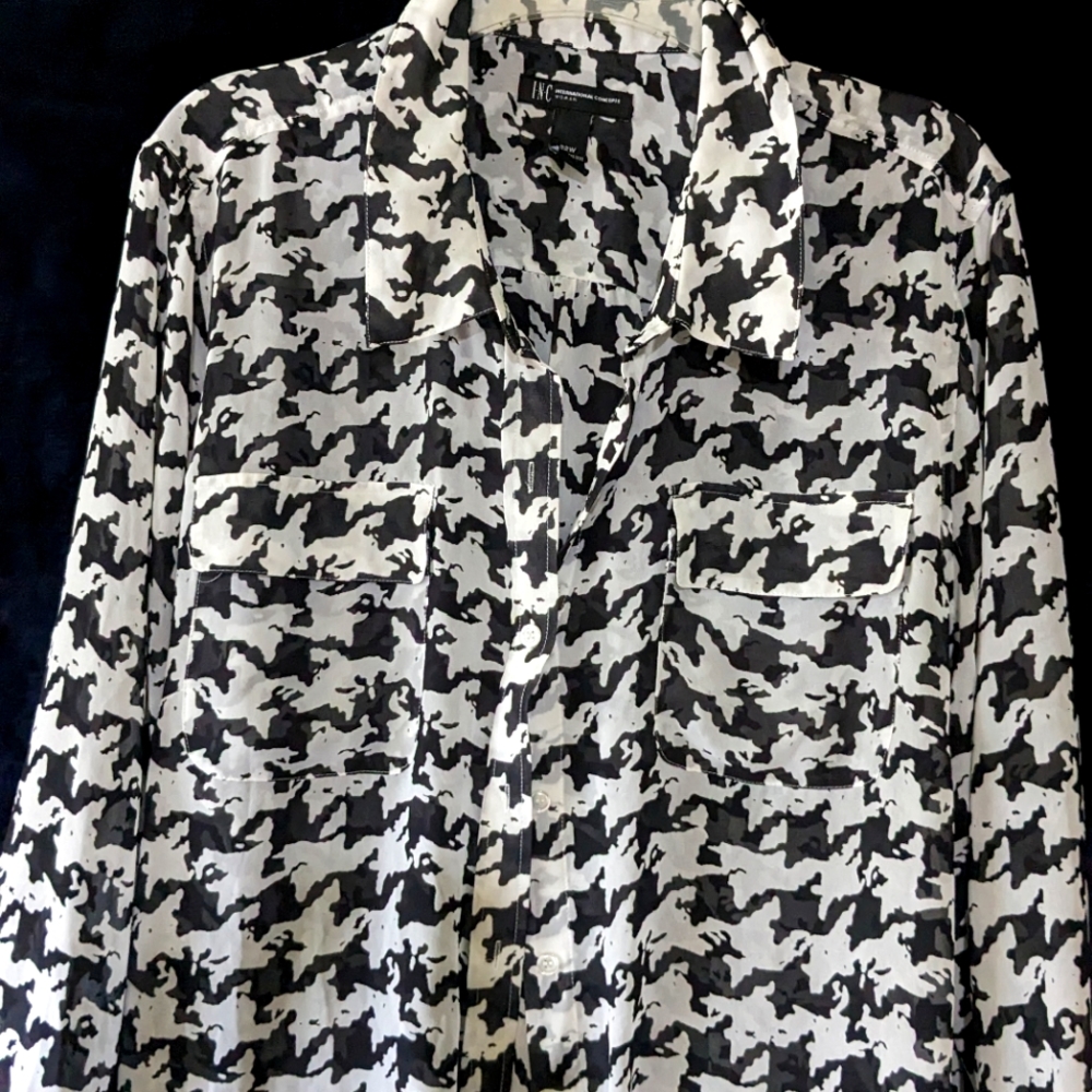 Inc Plus size Houndstooth shirt